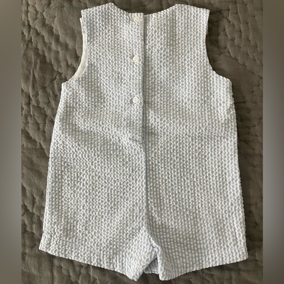 ZU by Petit Ami Blue Seersucker Baby Romper Turtle Design Boy AJ 3 Month Vintage - Picture 5 of 6